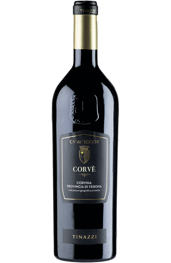 Corvina Verona Corve 75cl - Tinazzi Ca’ de’ Rocchi bottle from Spades Wines & Spirits. A vibrant red wine from Verona, Italy, made from the native Corvina grape. This wine offers fresh aromas of red berries, cherries, and hints of spice, with a medium body, smooth tannins, and a balanced finish. Ideal for pairing with pasta, grilled meats, and soft cheeses.