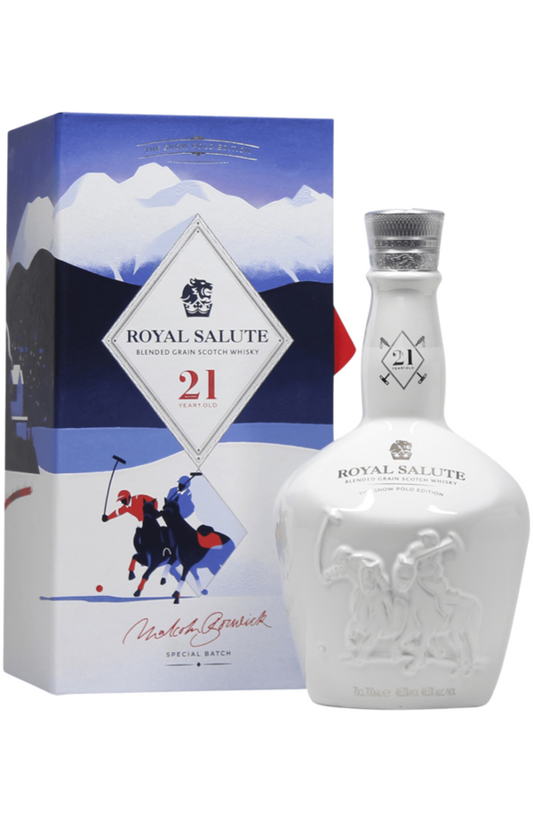 Chivas Regal 21 Years Royal Salute Snow Polo Edition + GB 46,5% 70cl