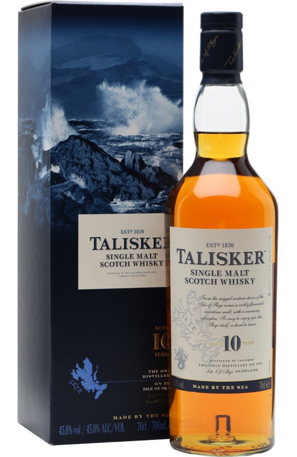 Talisker 10 Years + GB 45,8% 70cl – Spades Wine & Spirits | 4000+
