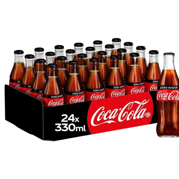 Pack de Coca ColaZéro, bouteille en verre (6 x 25 cl)