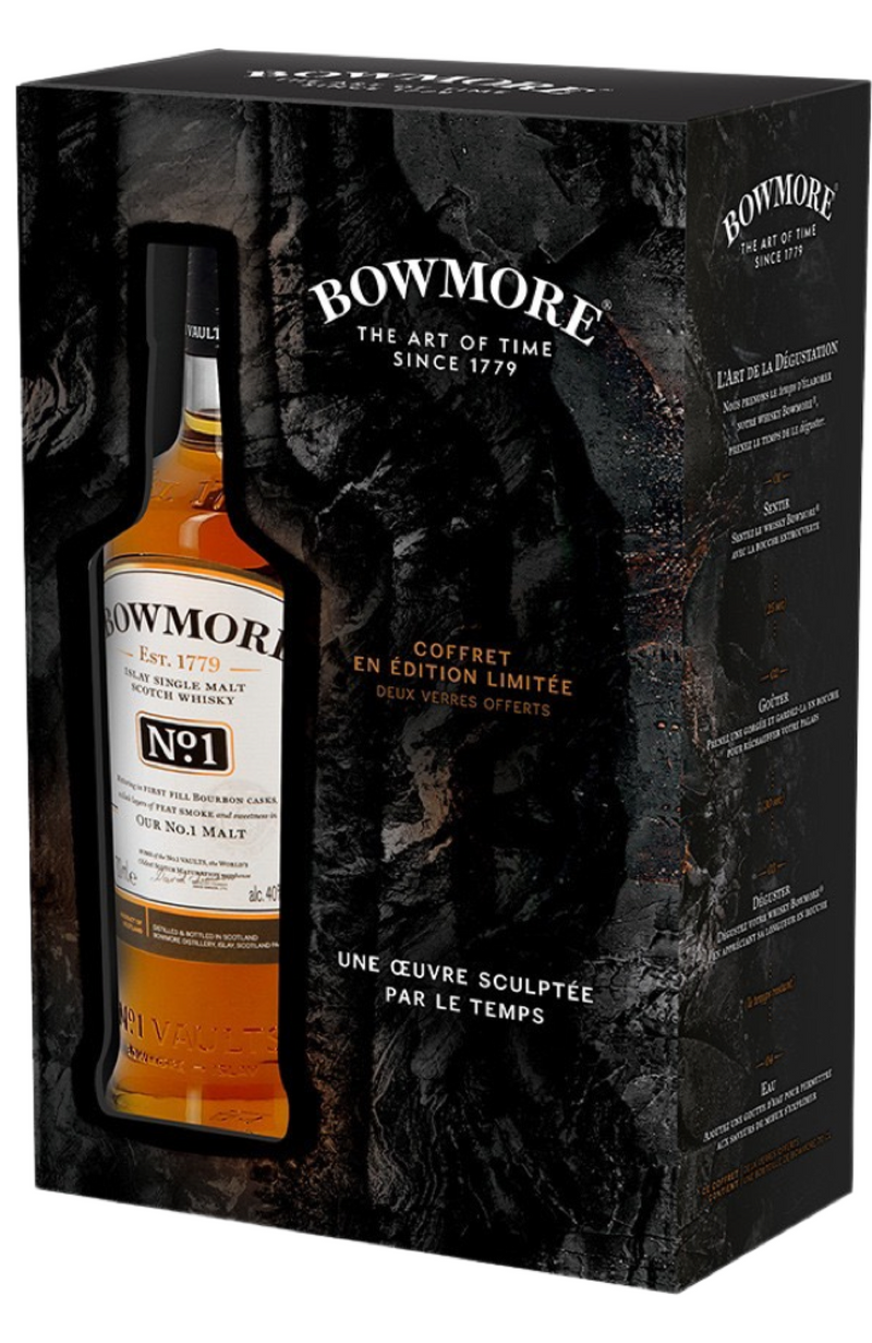 Bowmore No1 + 2 Glasses Gift Pack 70cl