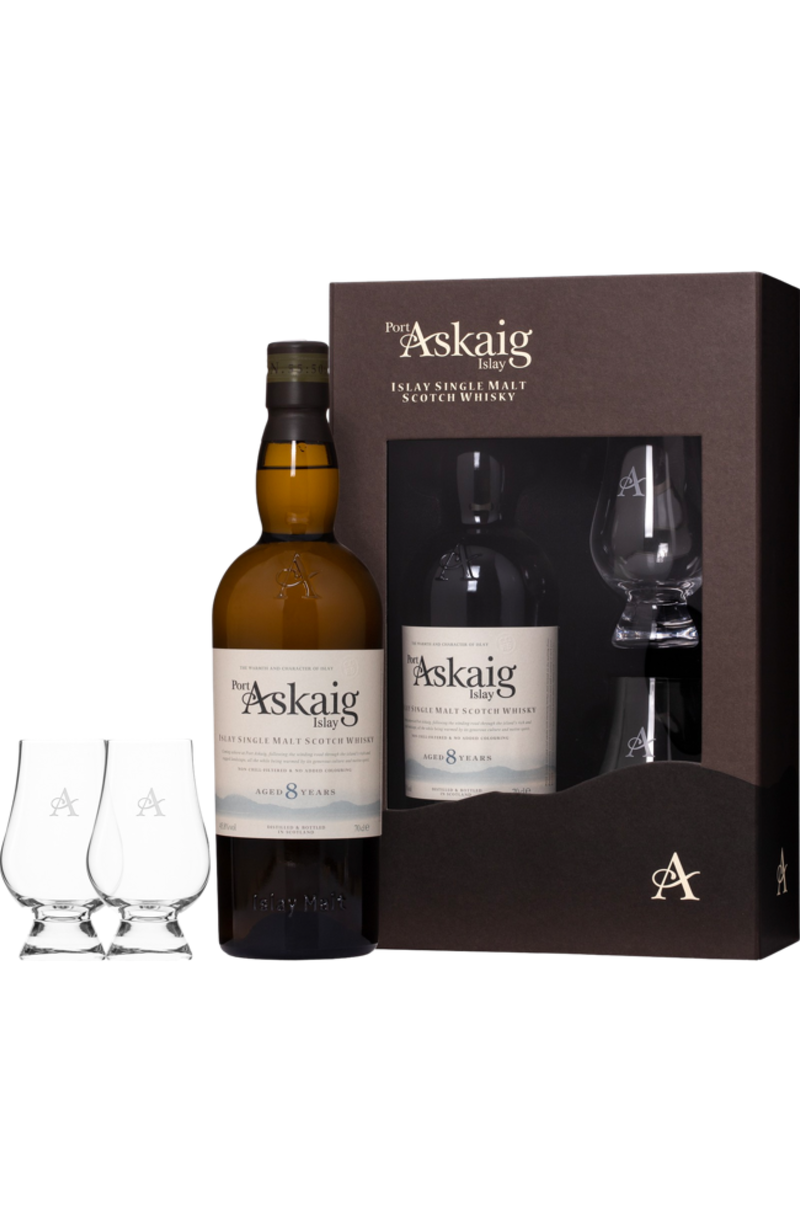 Port Askaig 8 YO + 2 Glasses Gift Set 45.8% 70cl