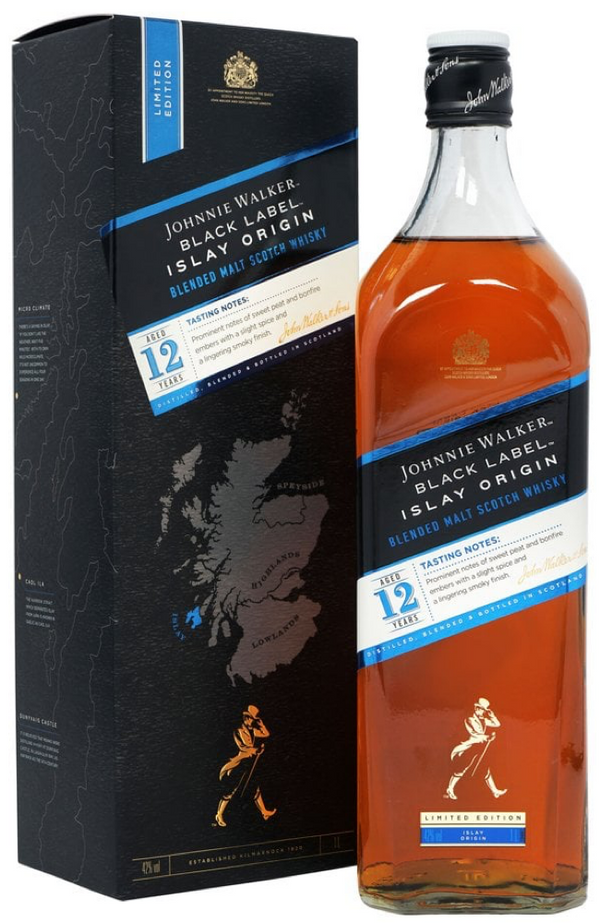 Johnnie Walker Black Label 12 YO Islay Origin + GB 42% 1Ltr | Buy Whisky Malta 