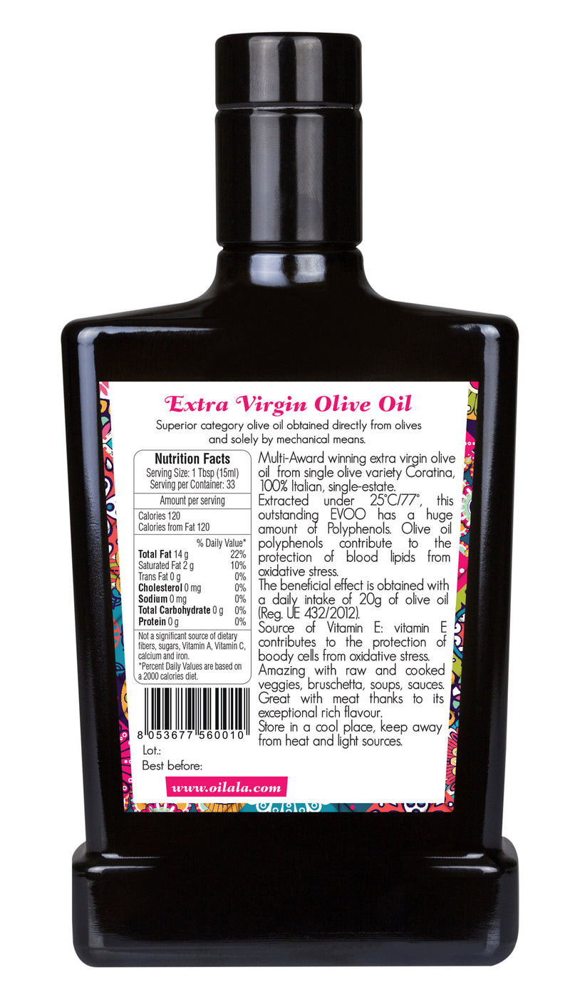 Oilala - Coratina Extra Virgin Olive Oil – Monovariety Majolica 500ml