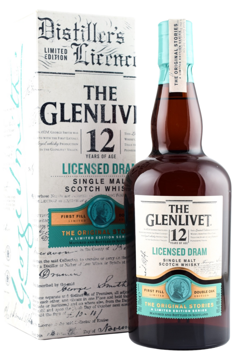 Glenlivet 12 Years Licensed Dram + GB 48% 70cl