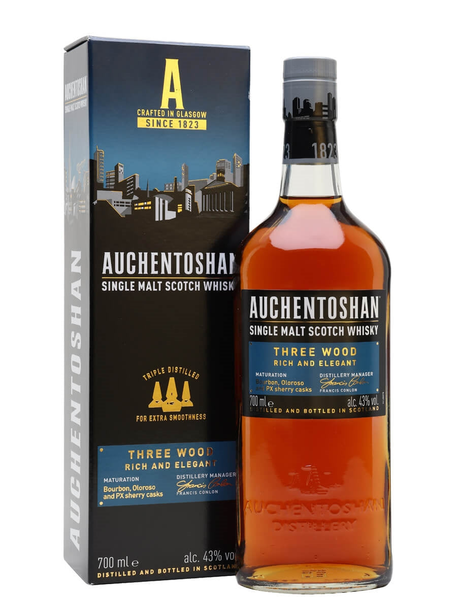 Auchentoshan Three Wood + GB 43% 70cl – Spades Wine & Spirits