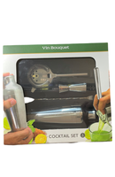 Vin Bouquet 4-piece cocktail set with shaker, strainer, jigger, and bar spoon for mixing drinks