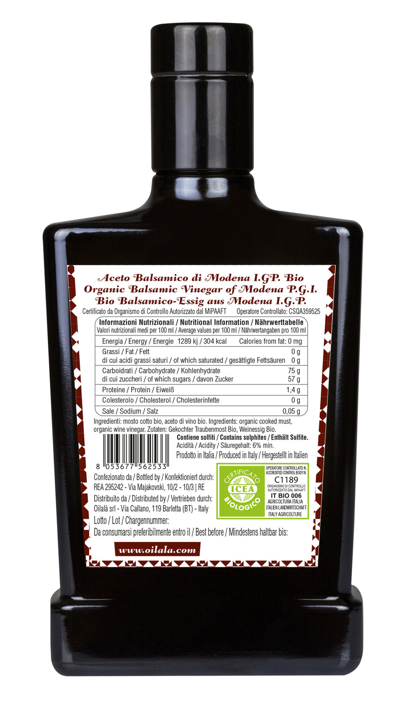 Oilala - Organic Balsamic Vinegar of Modena PGI – Majolica 250ml